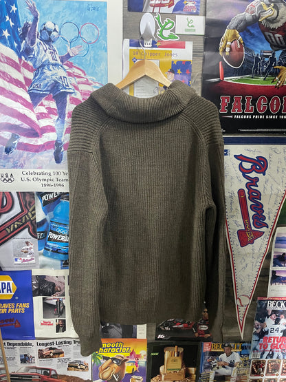 M - Polo Ralph Lauren olive green cotton shawl-collar cardigan