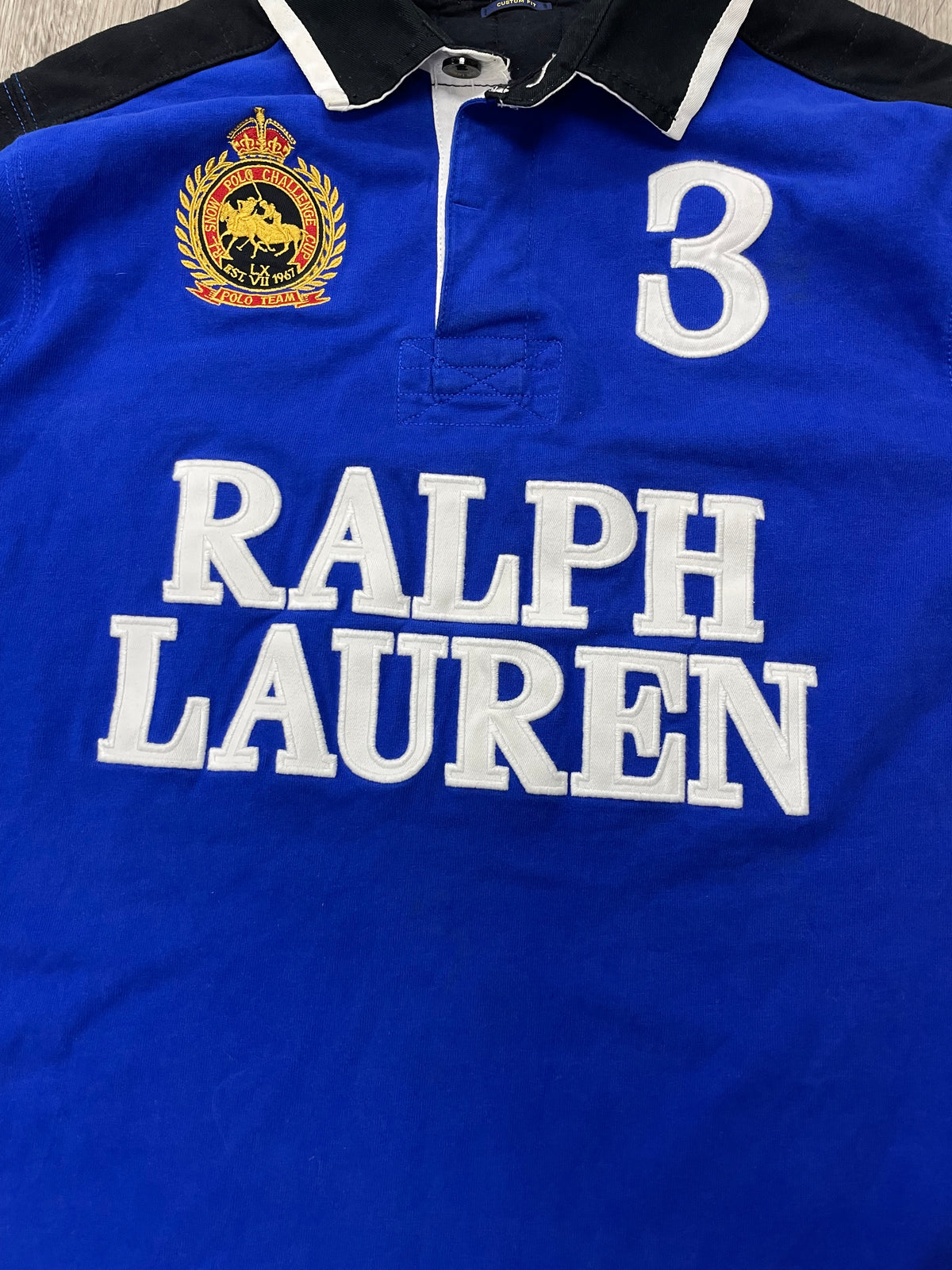 L -  Polo Ralph Lauren Snow Polo Challenge Cup Crest Rugby Shirt