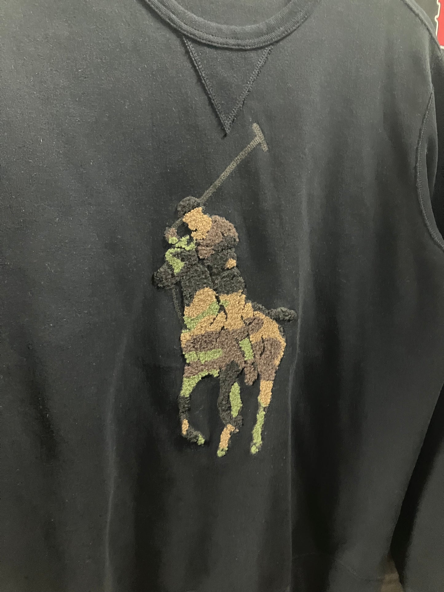 L - Polo By Ralph Lauren Camo Big Pony Crewneck