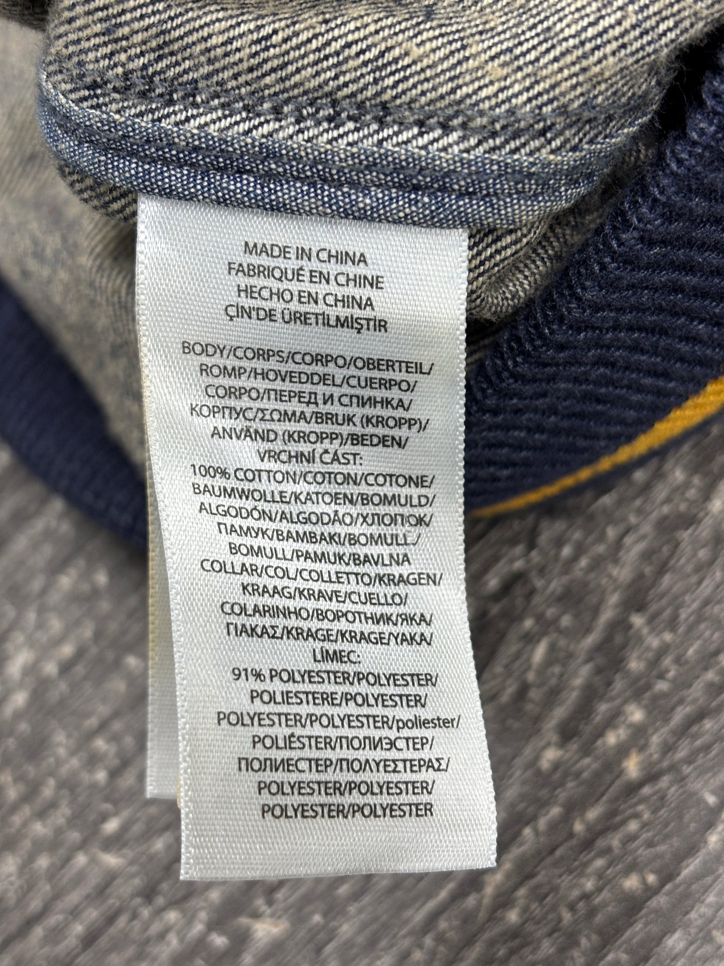 L- Polo Ralph Lauren Denim Letterman Spellout Baseball Varsity