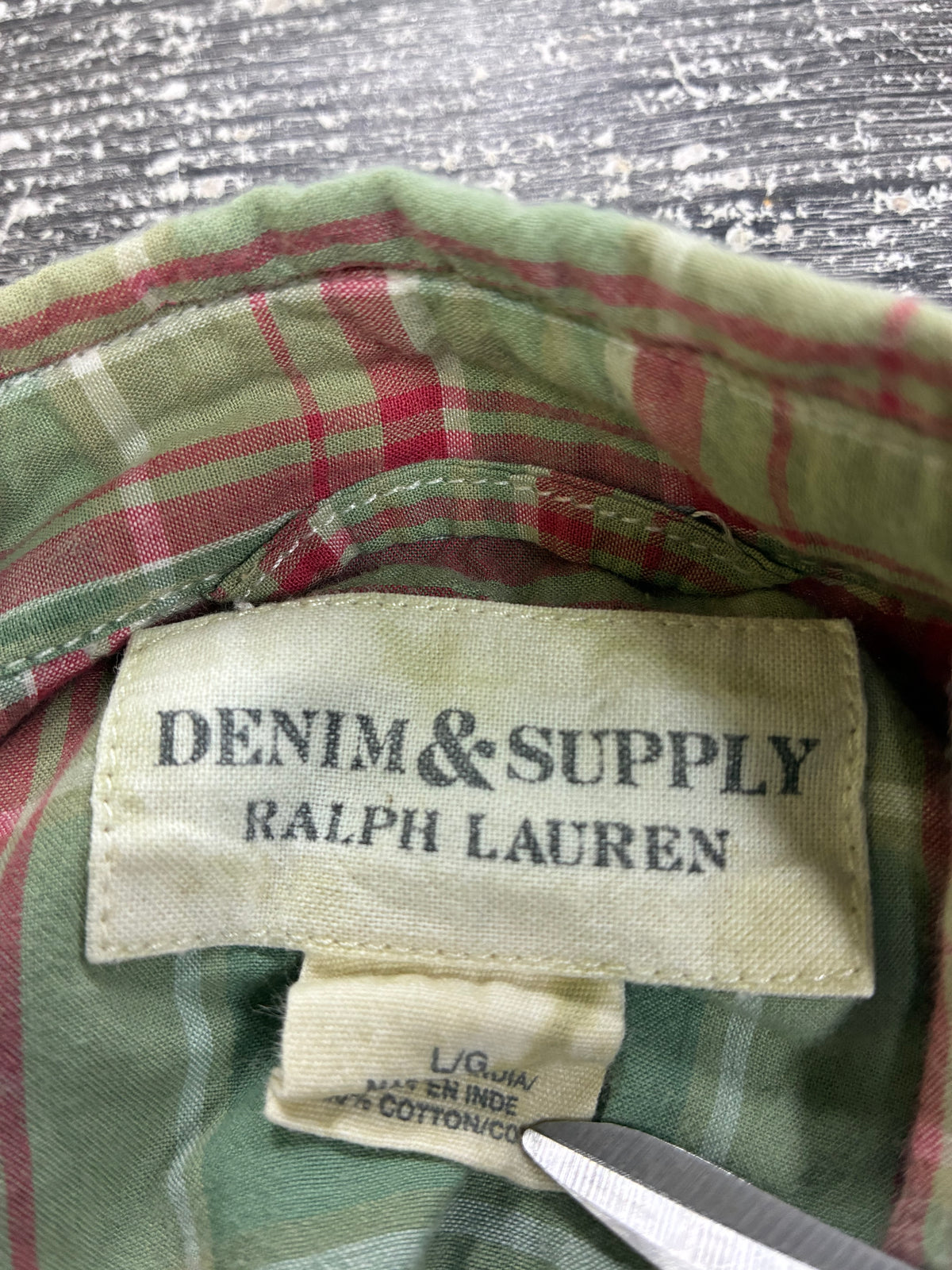 Denim & Supply Ralph Lauren Plaid Green Shirt L