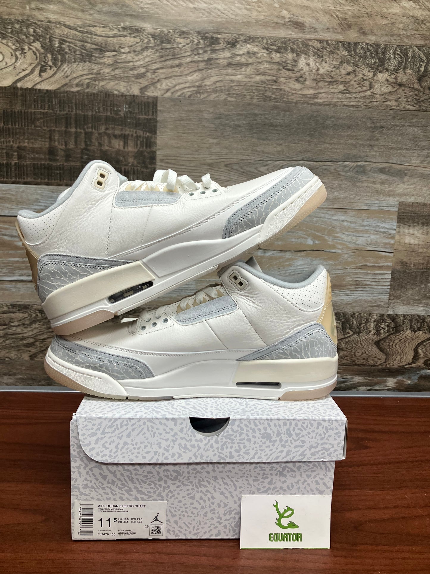 Jordan 3 Craft Ivory Size 11.5