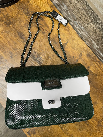 Karl Lagerfeld Green Leather Agyness Quilted Purse