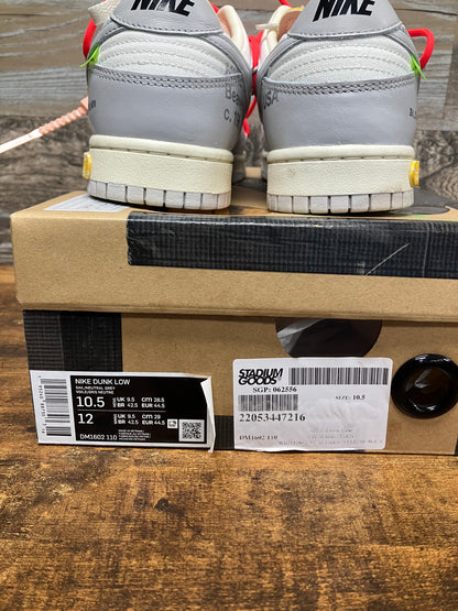10.5 - Off-White Lot 6 Dunk Low
