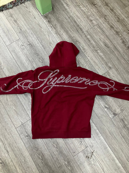 Supreme Rhinestone Script Cardinal M