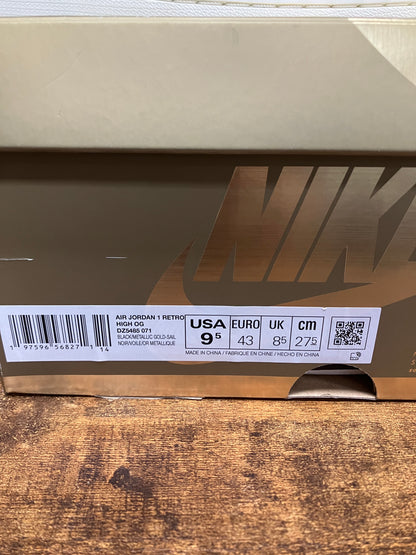 9.5 - Air Jordan 1 Retro Black Metallic Gold