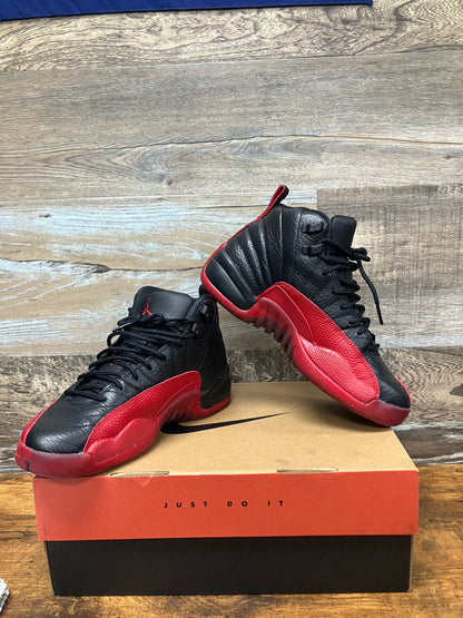 5.5y-Air Jordan 12 Black/Varsity Red ‘Flu Game’ 2016