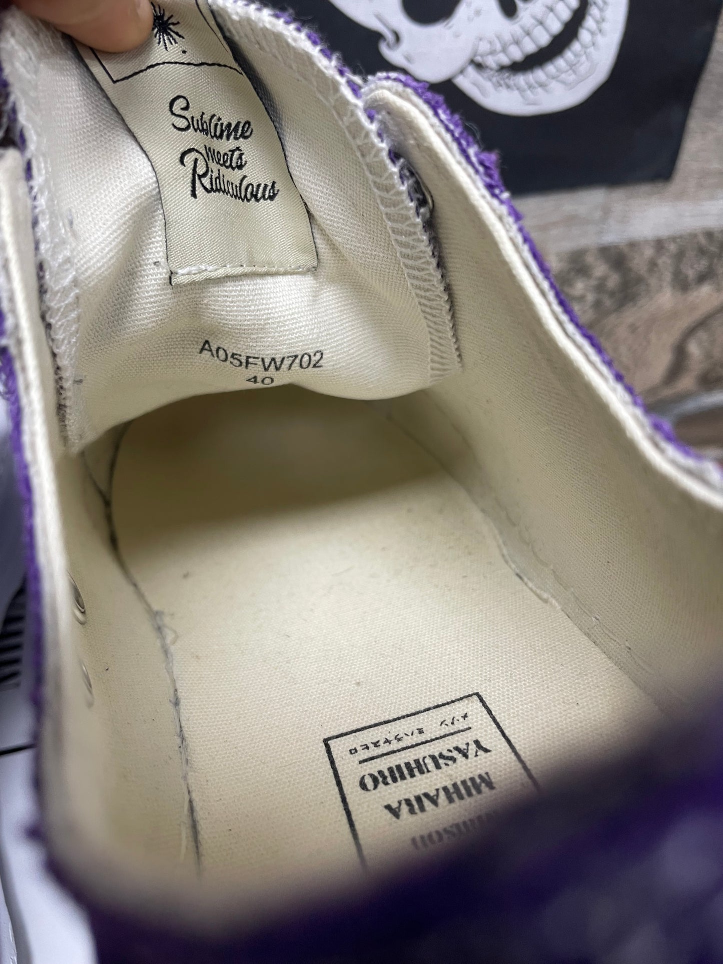 Maison Mihara Yasuhiro Hank OG Sole Canvas Low Purple 40/8
