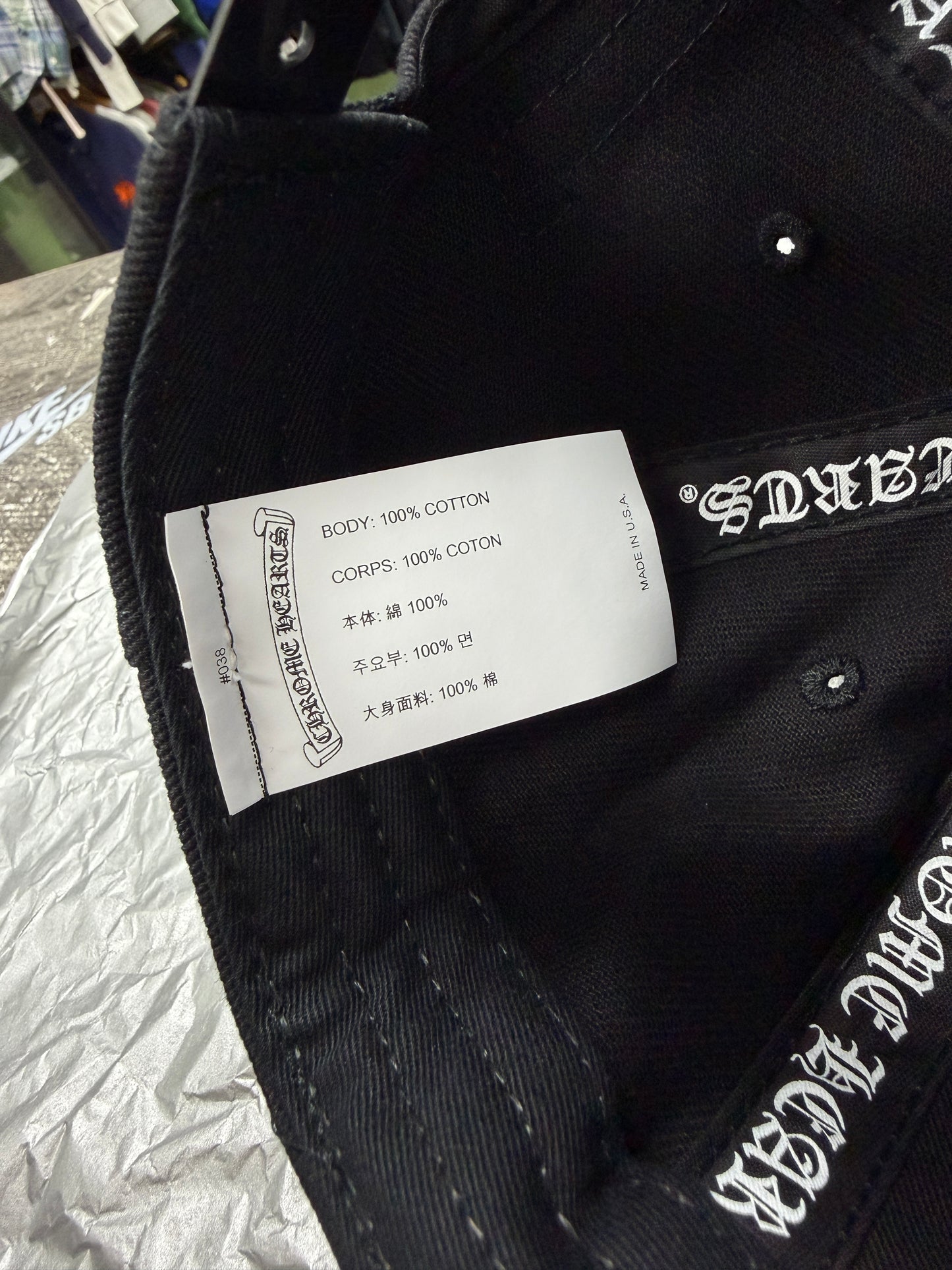 Chrome Hearts Cross Denim Hat black New