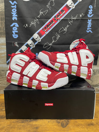 Supreme x Nike Air More Uptempo 'Red' 9.5