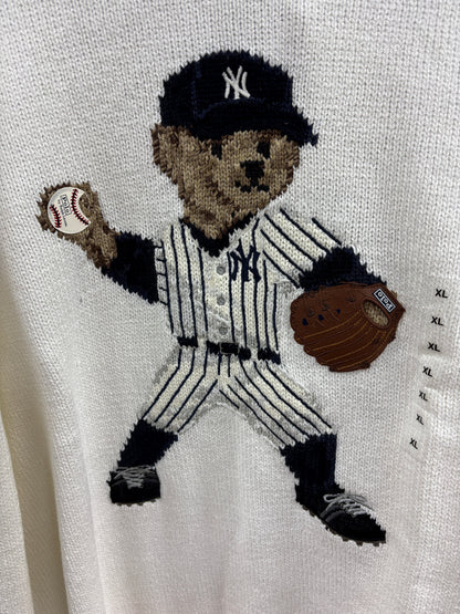 XL- Polo Ralph New York Yankees white sweater