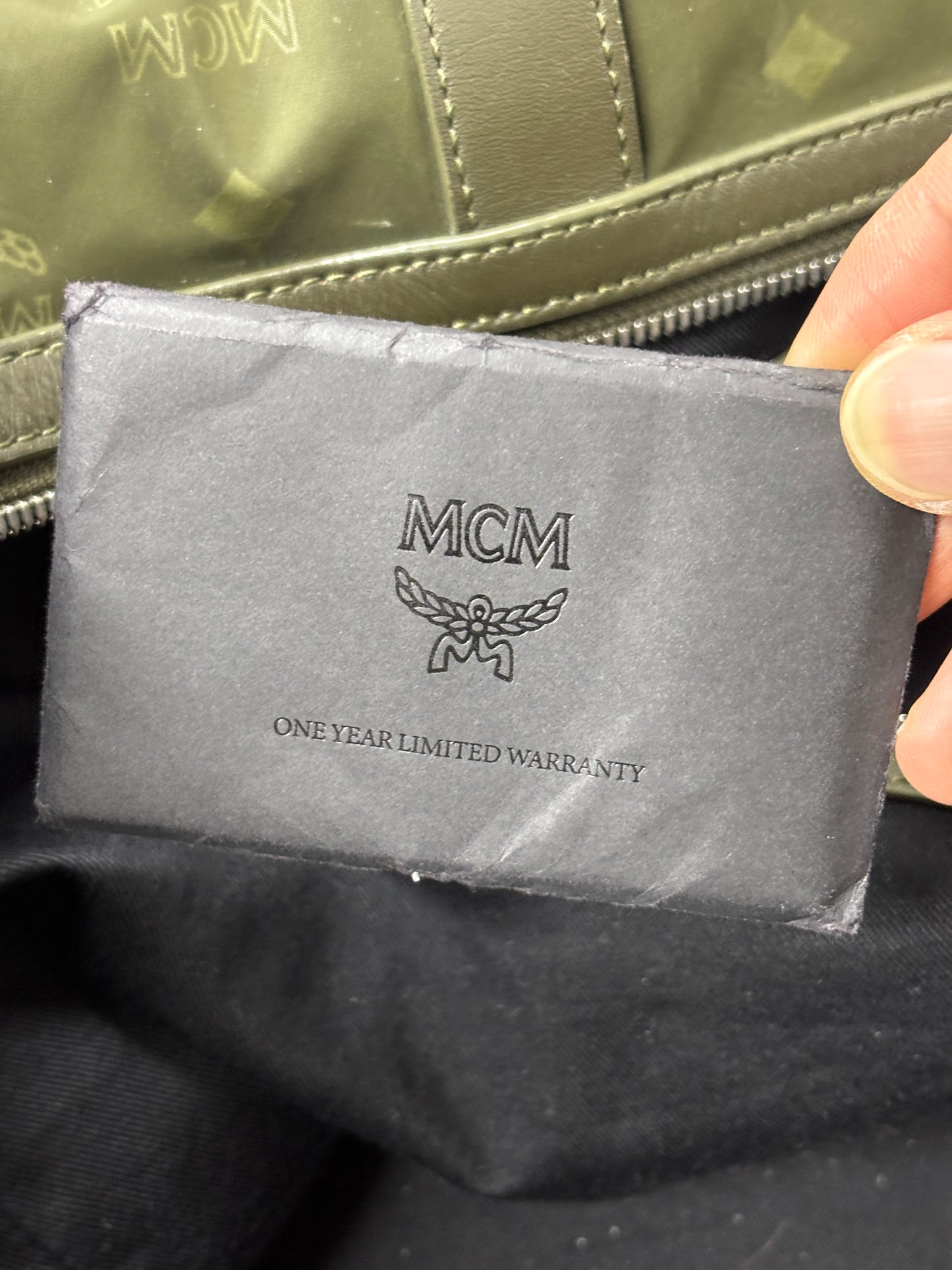 MCM Green Nylon Duffle bag