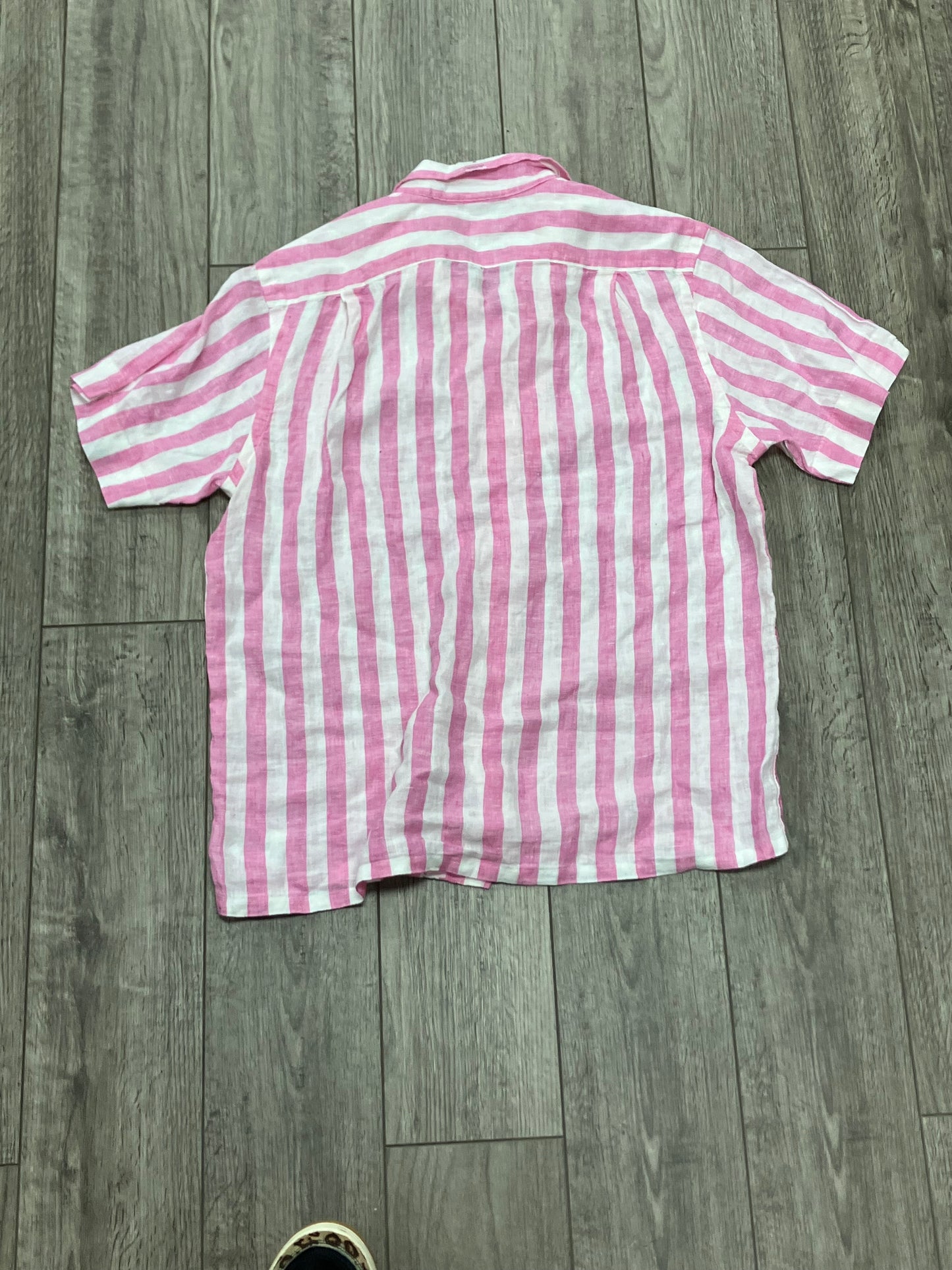 Polo Pink Linen Button Up Size M