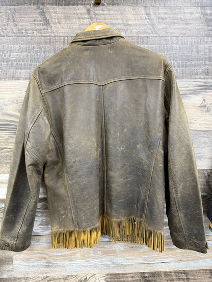 M- RRL Leather Fringe Zip jacket