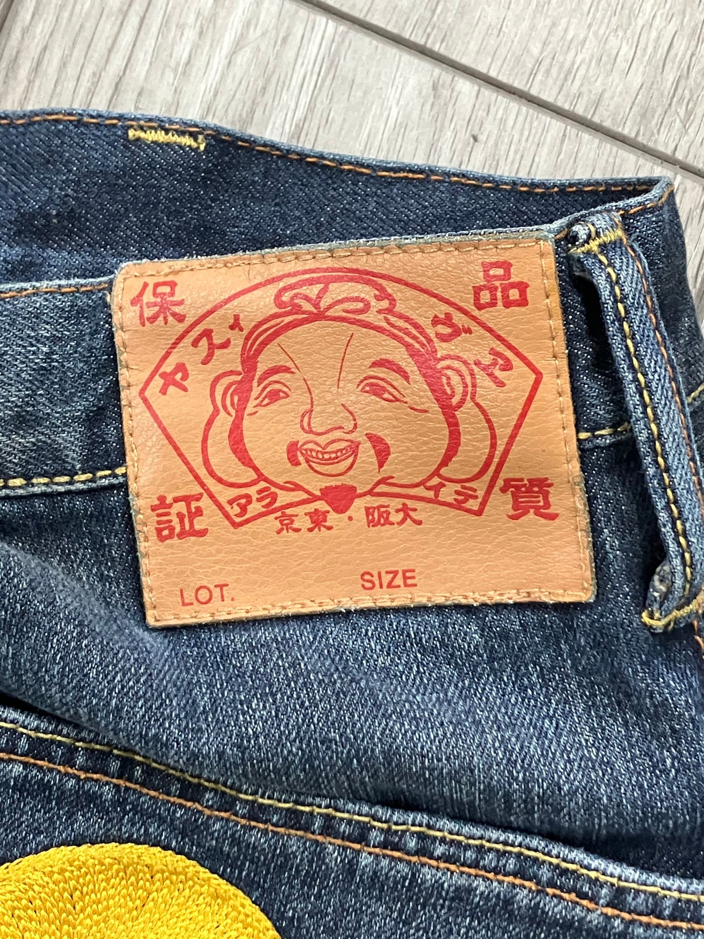 Evisu Carpenter Denim Shorts Size 42