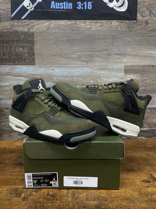 9.5 - Air Jordan 4 Retro SE olive Crafts