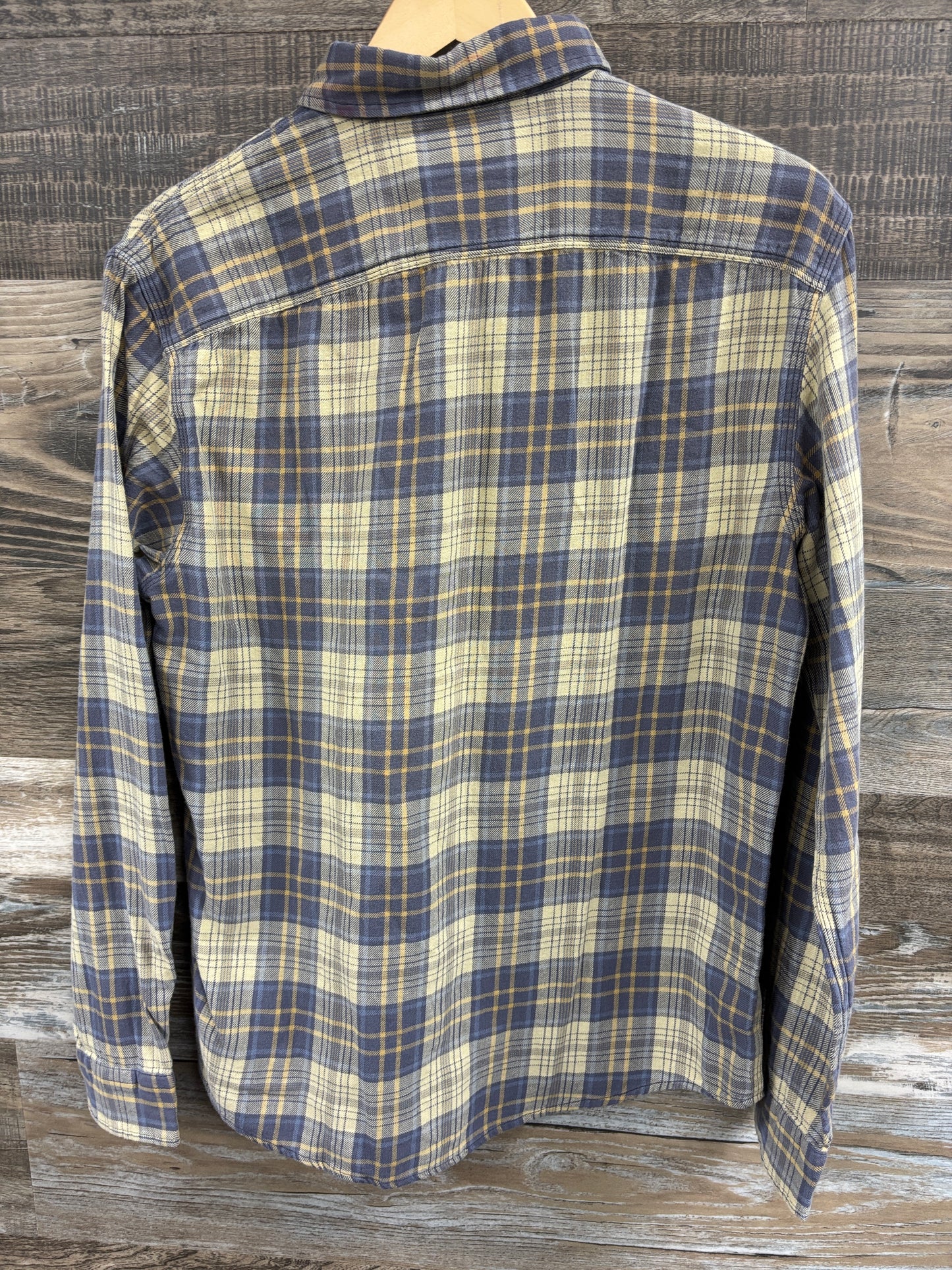 M- RRL PLAID TWILL FLANNEL FADED BLUE/YELLOW