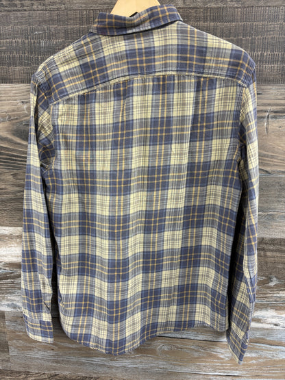 M- RRL PLAID TWILL FLANNEL FADED BLUE/YELLOW