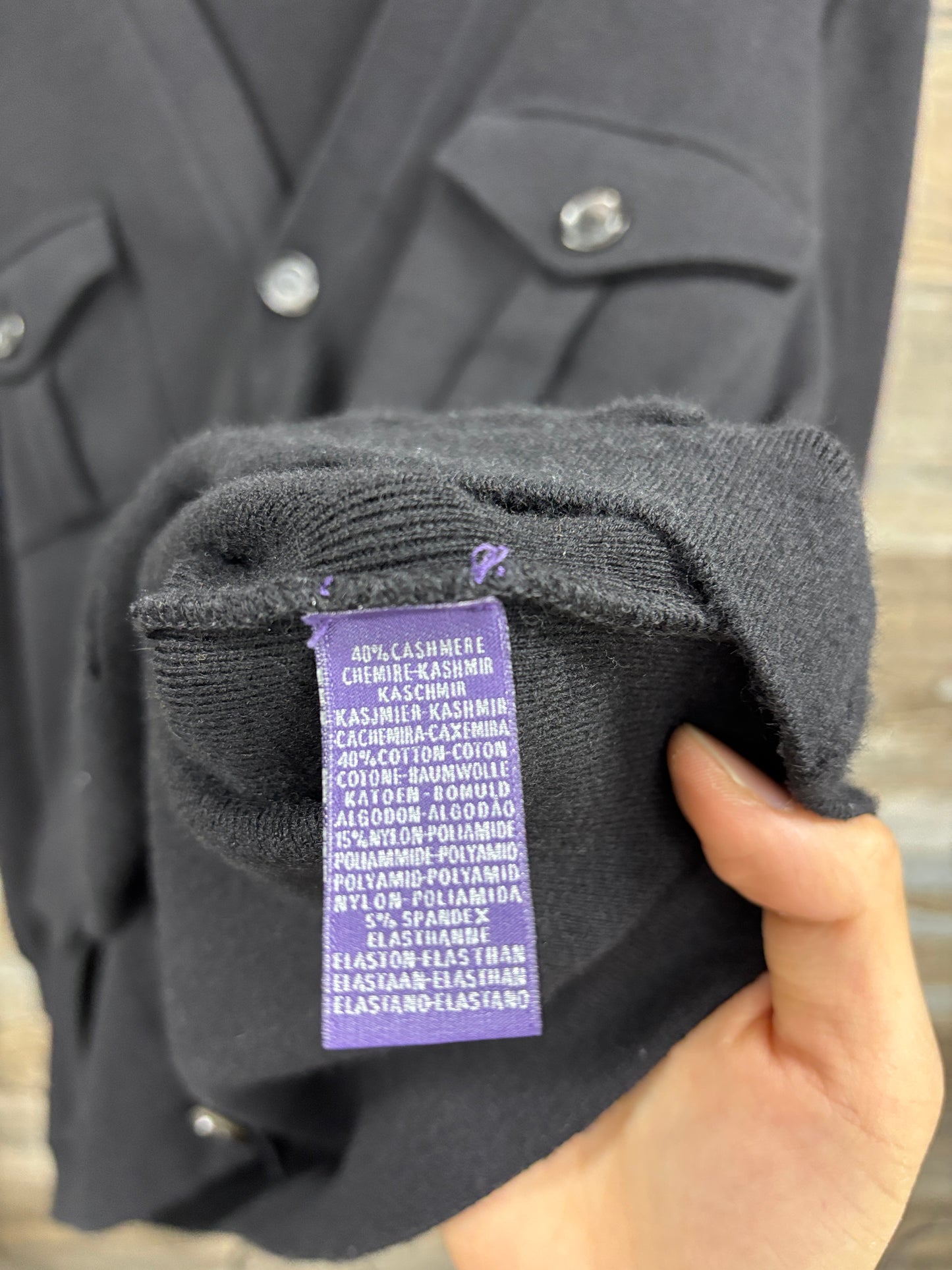 Ralph Lauren Purple Label Cashmere Pocket Cardigan L