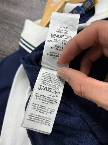 Polo tennis zip up pin stripe L