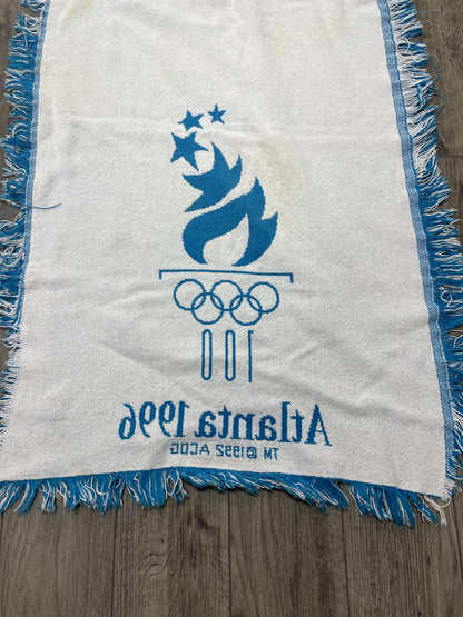 OS - 1996 Atlanta Centennial Olympic Games official woven fringe throw blanket