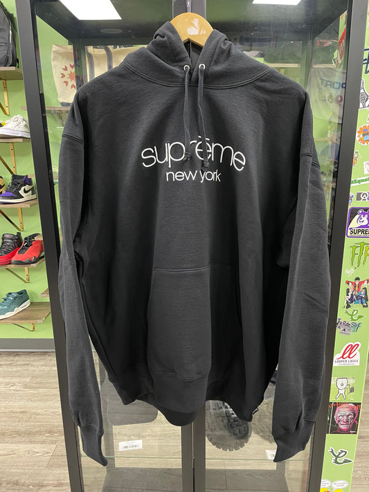 Supreme Classic Logo NY Hoodie black XL New
