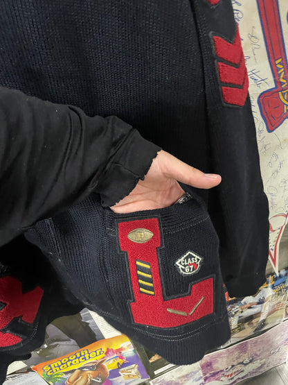 M - Polo Ralph Lauren Black Letterman Tiger Cardigan