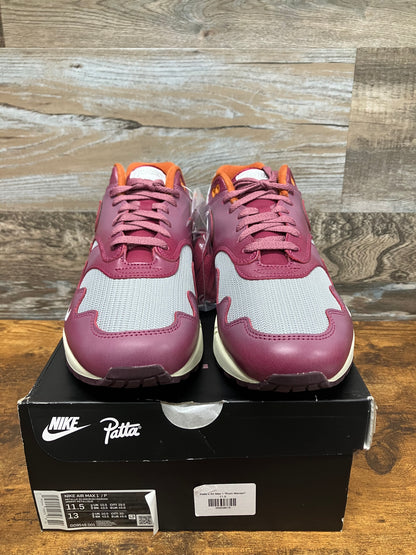 Nike Air Max 1 Patta Maroon Size 11.5