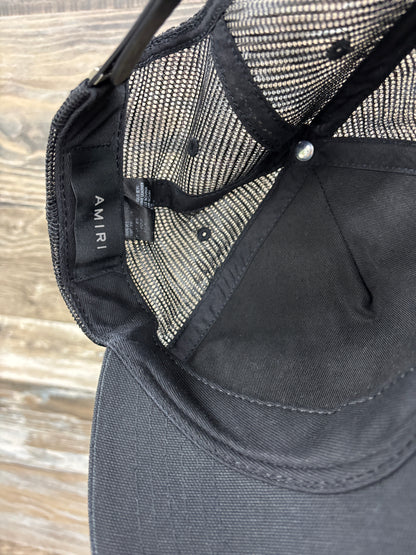 Amiri 3 star black leather hat