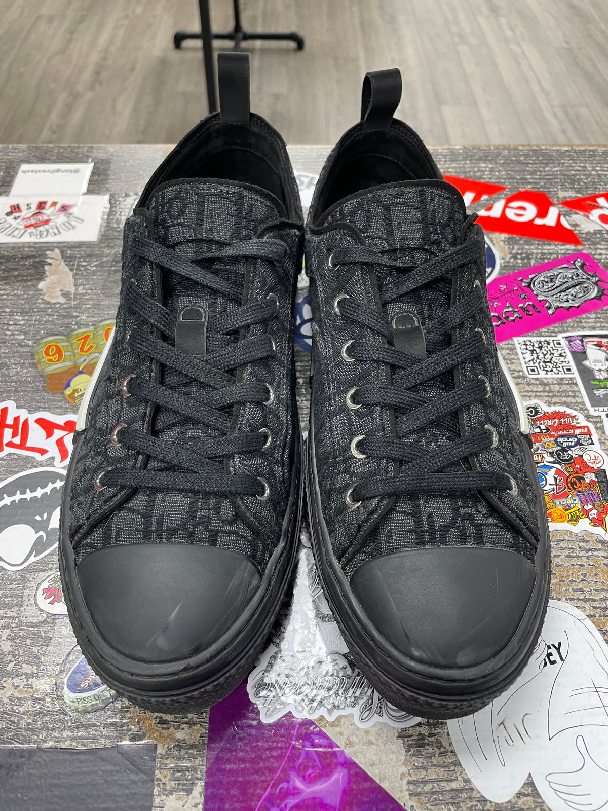 43/10m - Dior B23 low top Black Canvas