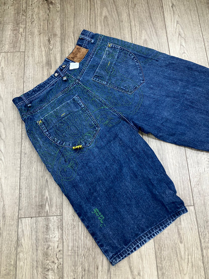 38 - Vtg Akademics Jorts Embroidery
