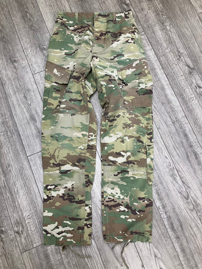 30-White Green Camo Double Knee Cargo Pants