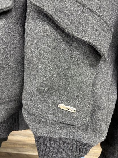 L- Off-White wool bomber aviator jacket
