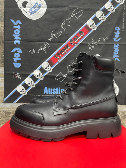 EU 10 - Salvatore Ferragamo
Men’s Black Maxi-Tongue Combat Boots