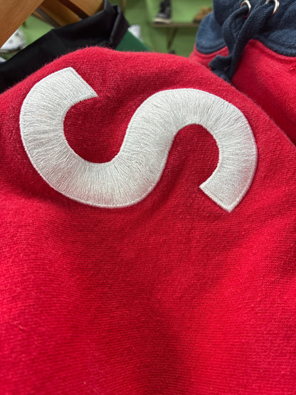 M - Supreme S Logo Colorblocked hooded Sweatshirt