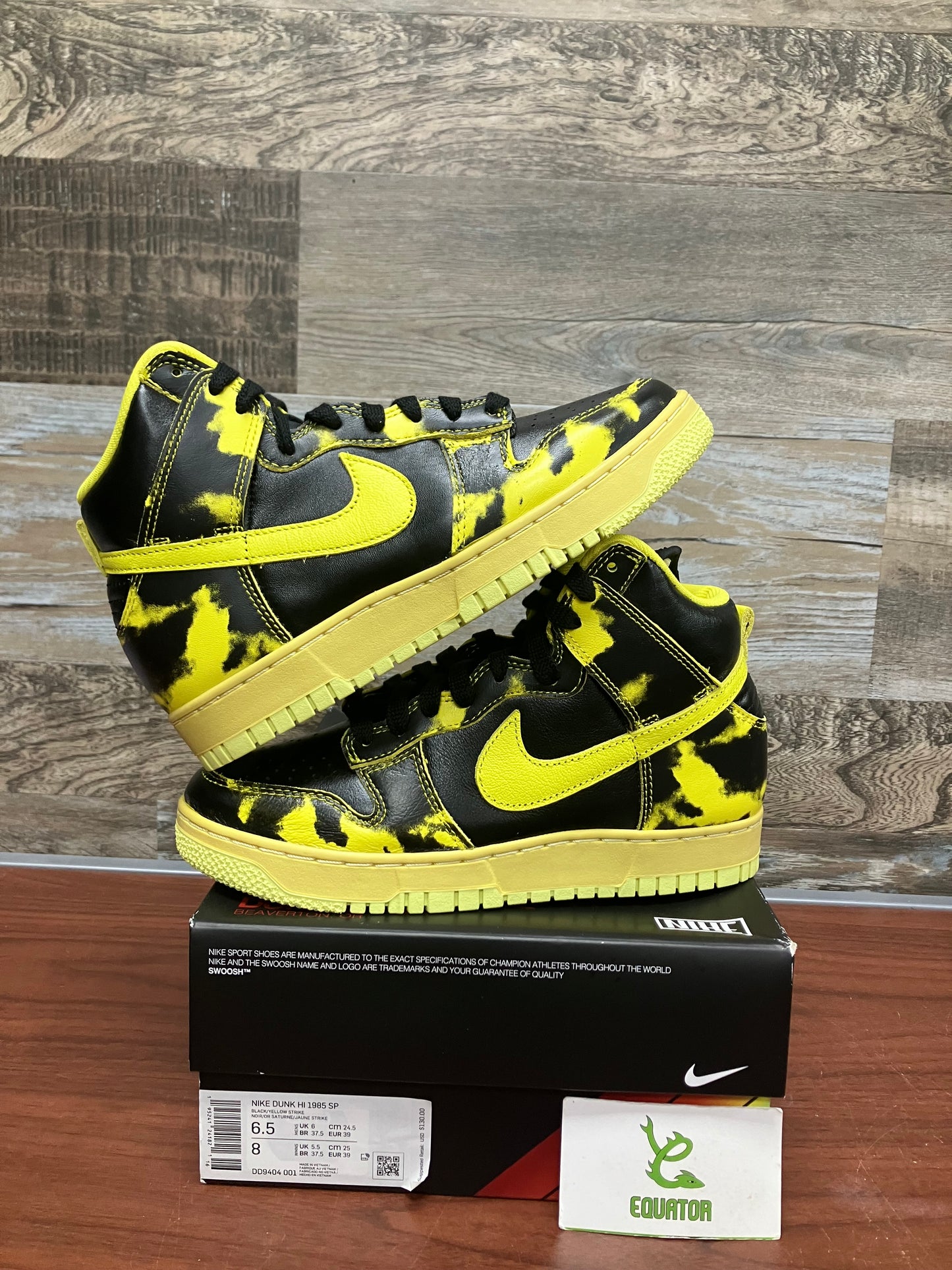 Dunk High 1985 Yellow Acid Wash Size 6.5