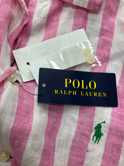 Polo Pink Linen Button Up Size M
