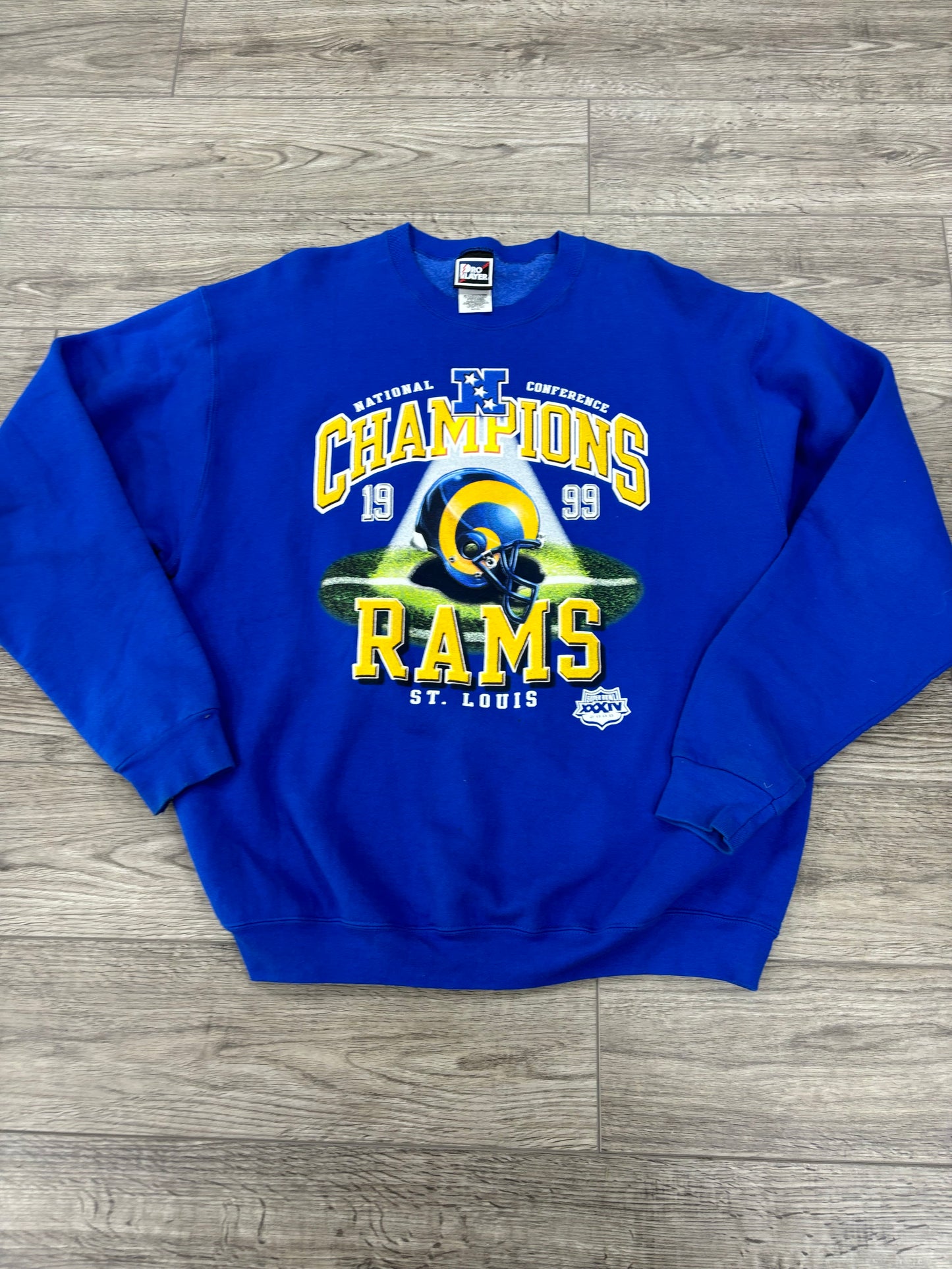 Vintage 1999 St. Louis Rams NFC Champions Sweatshirt Size XL