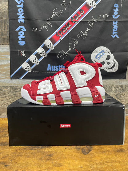 Supreme x Nike Air More Uptempo 'Red' 9.5