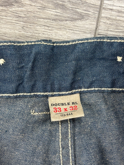 33x32 RRL buckleback denim carpenter pants