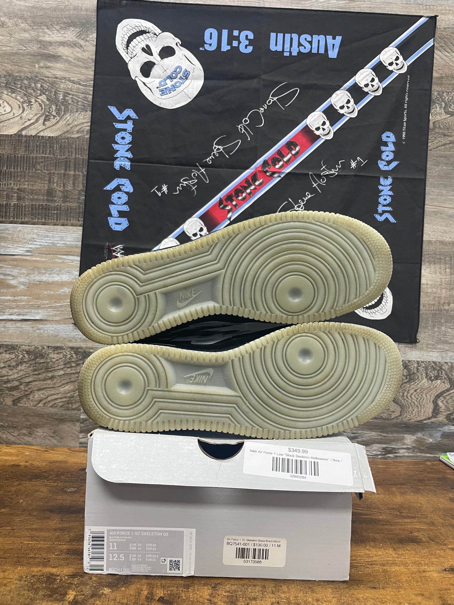 11 - Nike Air Force 1 '07 QS "Black Skeleton" sneakers