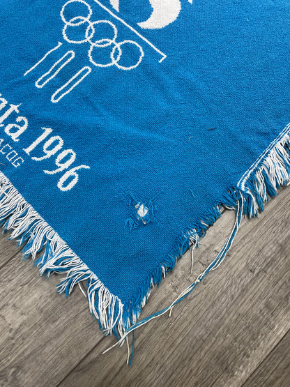 OS - 1996 Atlanta Centennial Olympic Games official woven fringe throw blanket