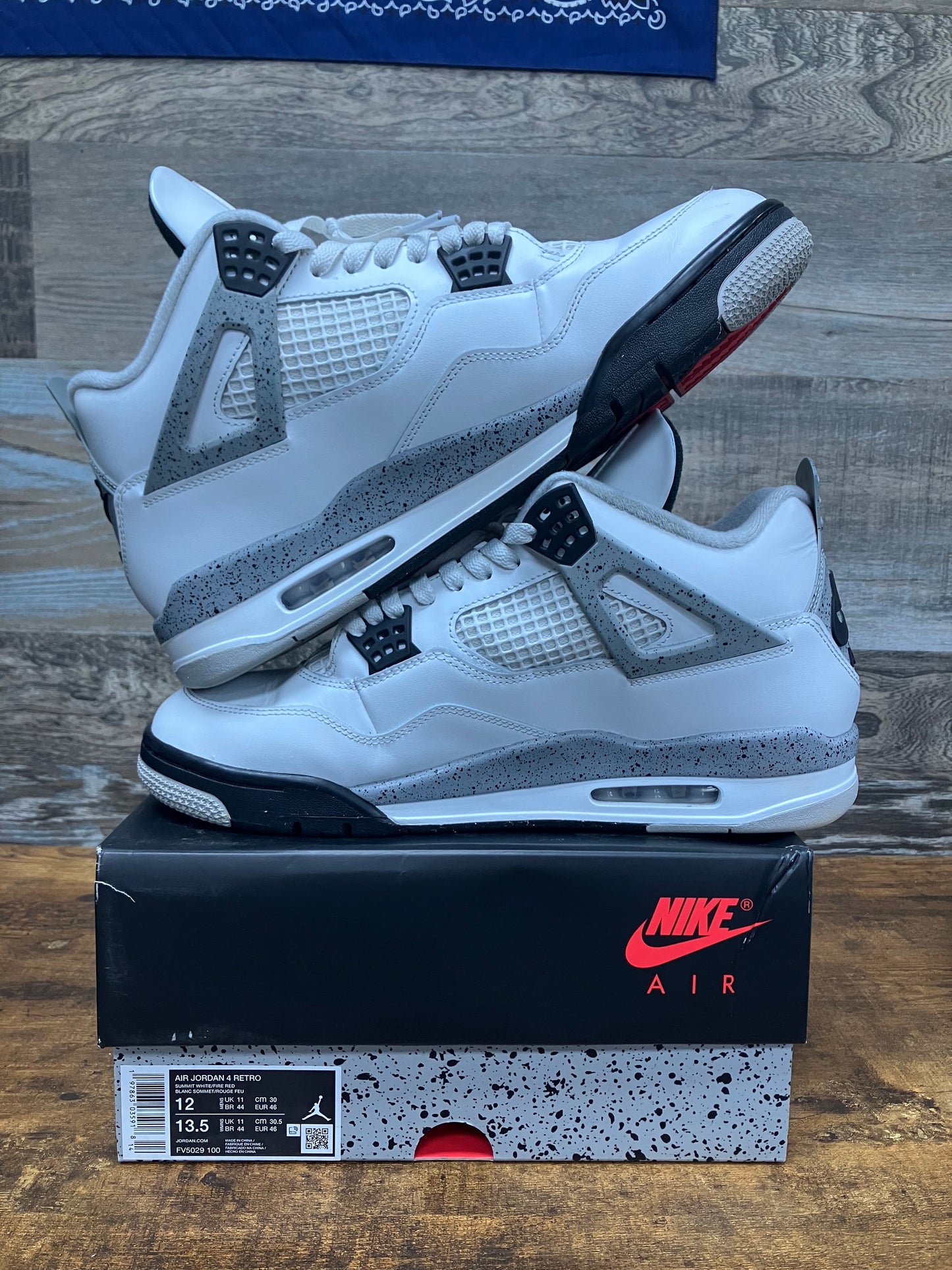 Jordan 4 White Cement Size 12