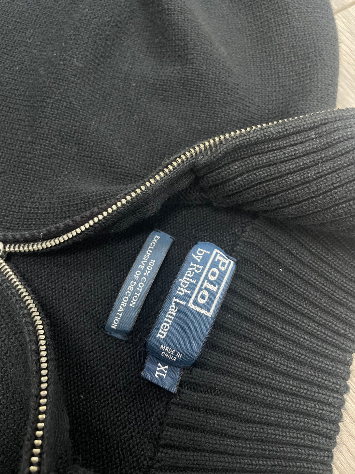 Polo Ralph Lauren Black 1/4 zip XL