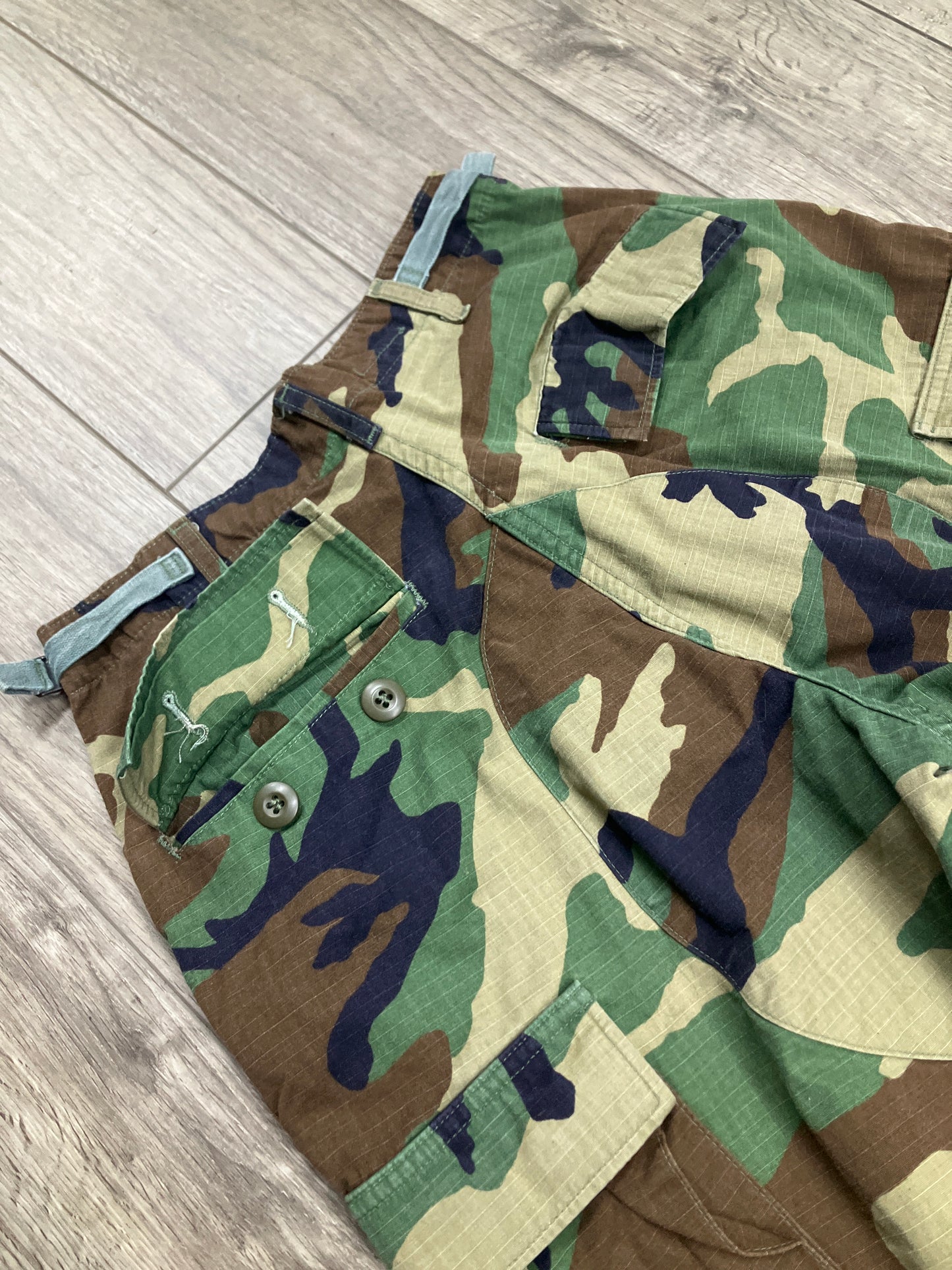 30-  Military Surplus woodland camouflage combat trousers