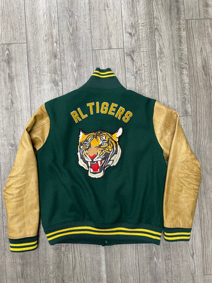Polo Ralph Lauren RL Tigers Wool-Blend Leather Letterman Varsity Jacket XL