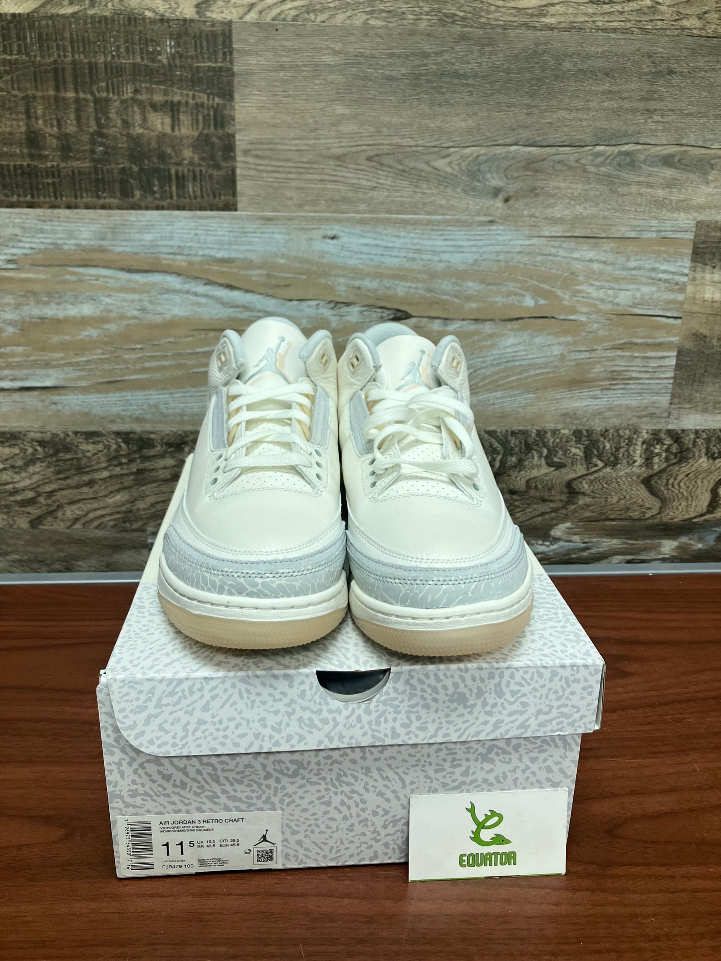 Jordan 3 Craft Ivory Size 11.5