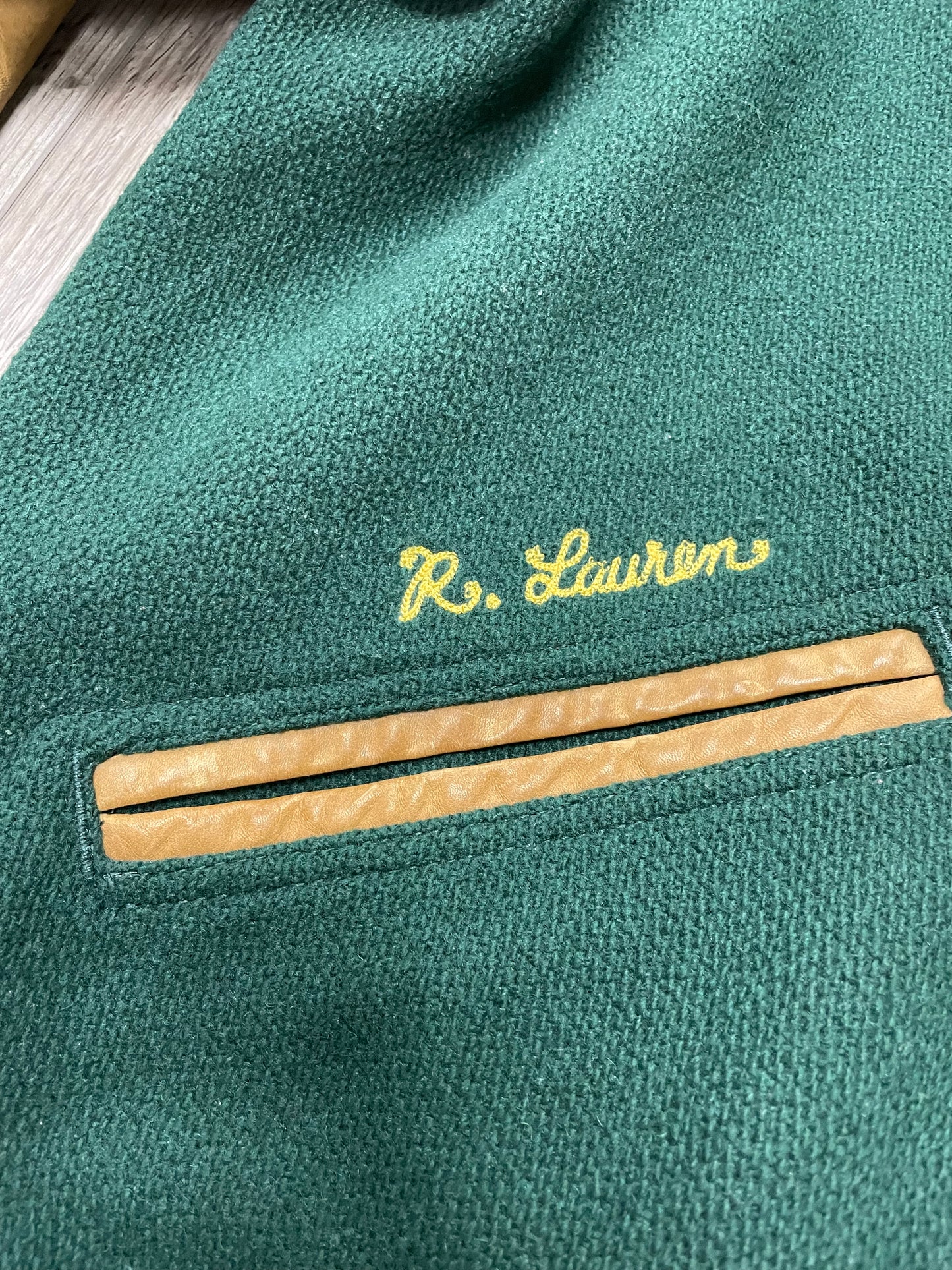 Polo Ralph Lauren RL Tigers Wool-Blend Leather Letterman Varsity Jacket XL