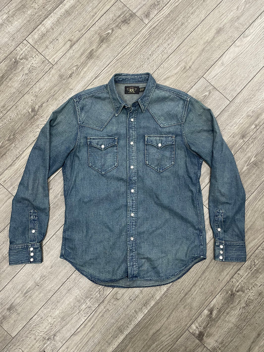 Ralph Lauren RRL slim-fit denim western shirt L