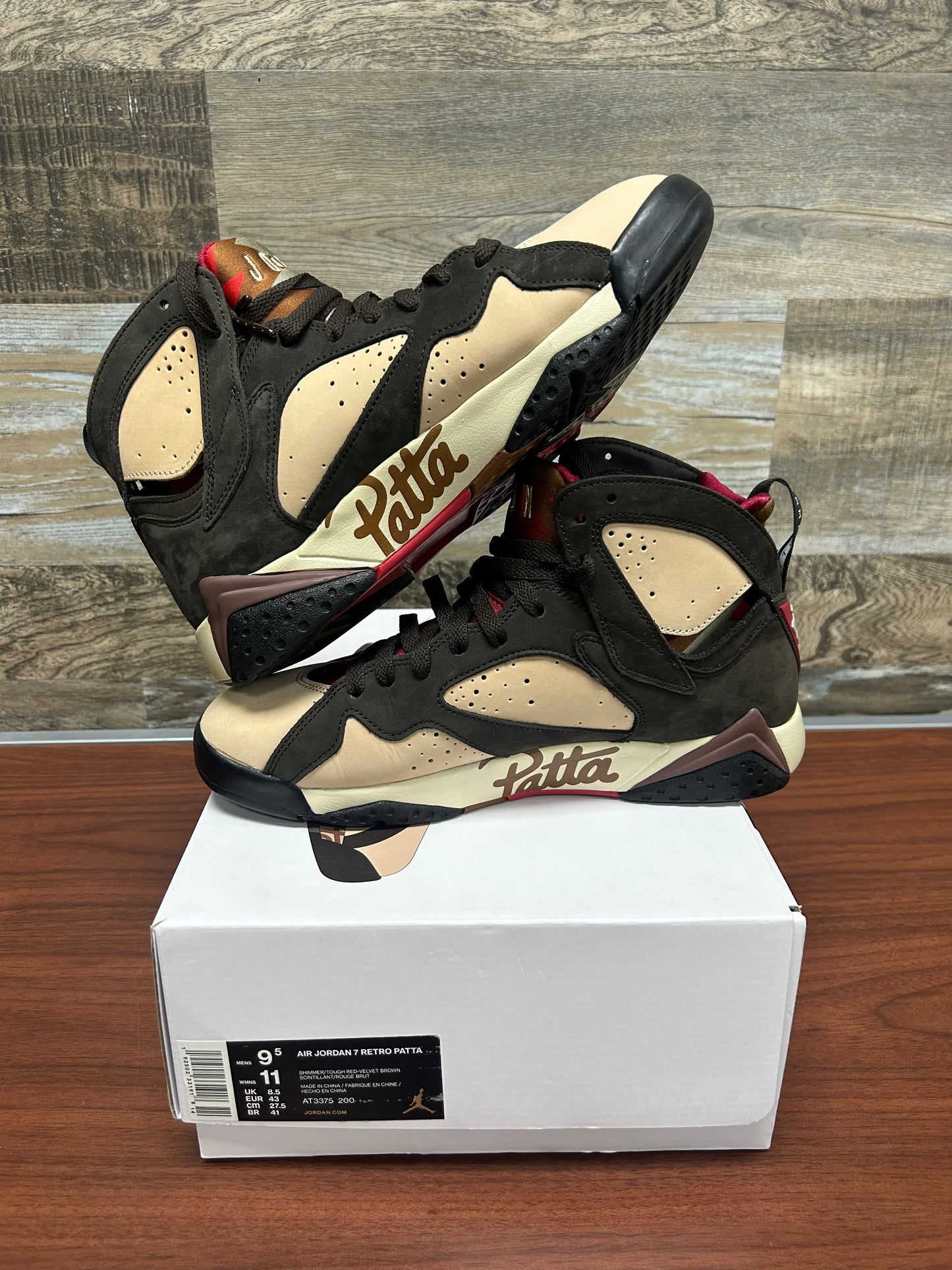 Jordan 7 Patta size 9.5